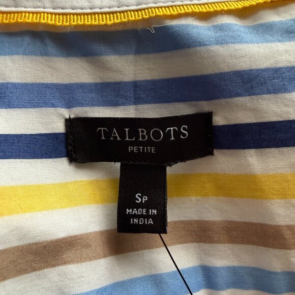 Talbots PS multicolored striped collared long sleeve button down shirt - Picture 7 of 9
